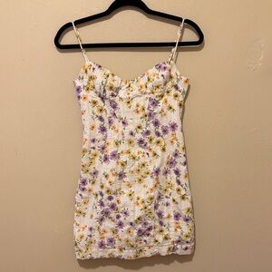 Zara Floral Mini Dress with Spaghetti Straps